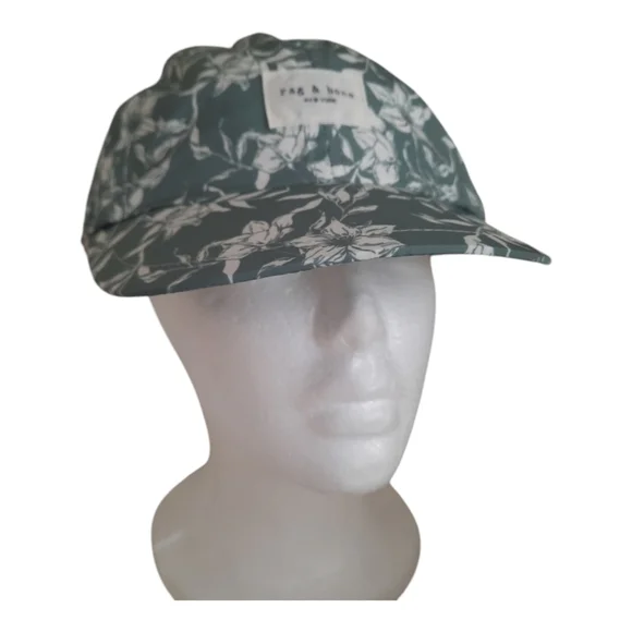 Revolve Rag & Bone Addison Leaf Green floral ripstop baseball hat